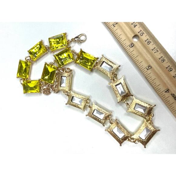 NEW Necklace Chunky Yellow Gold Rhinestone Choker 16" 18" 20"  Jewelry m10 - Picture 5 of 5